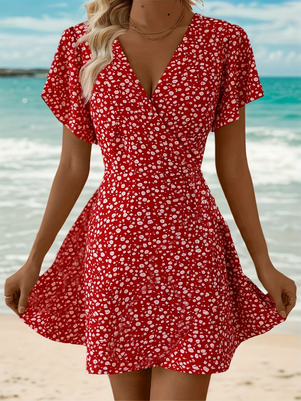 Women's Fortune-Attracting Directional Ruffle Hem Maxi Dress