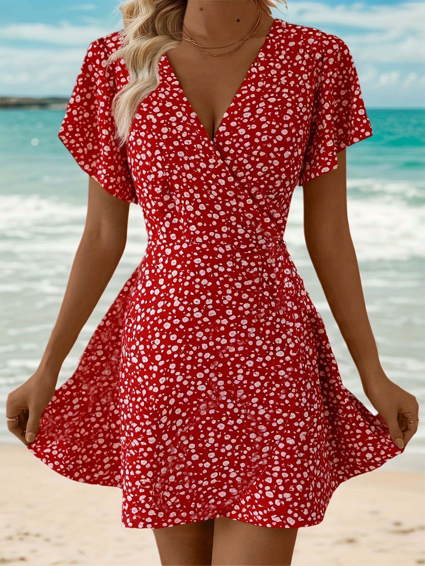 Women's Fortune-Attracting Directional Ruffle Hem Maxi Dress