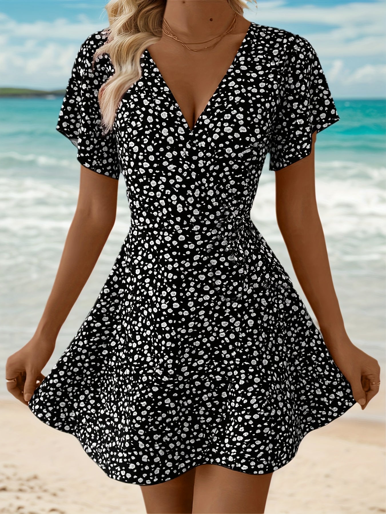 Women's Fortune-Attracting Directional Ruffle Hem Maxi Dress