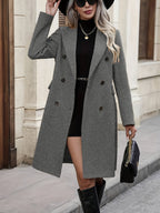 Elegant Double Breasted Long Coat