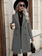 Elegant Double Breasted Long Coat