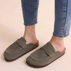 Smile Summer Fashion Women’s Suede Mules Cork Clog Slippers