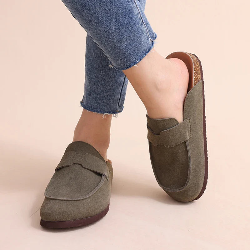 Smile Summer Fashion Women’s Suede Mules Cork Clog Slippers