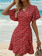 Women's Fortune-Attracting Directional Ruffle Hem Maxi Dress