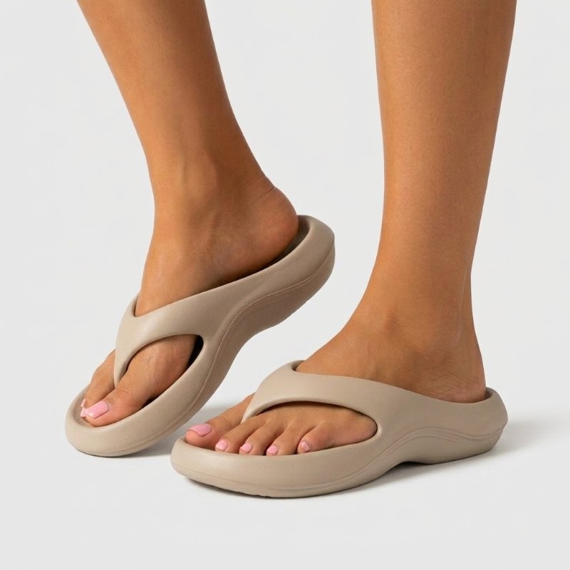 Dam bekväma flip-flops plattform ergonomisk - Grey