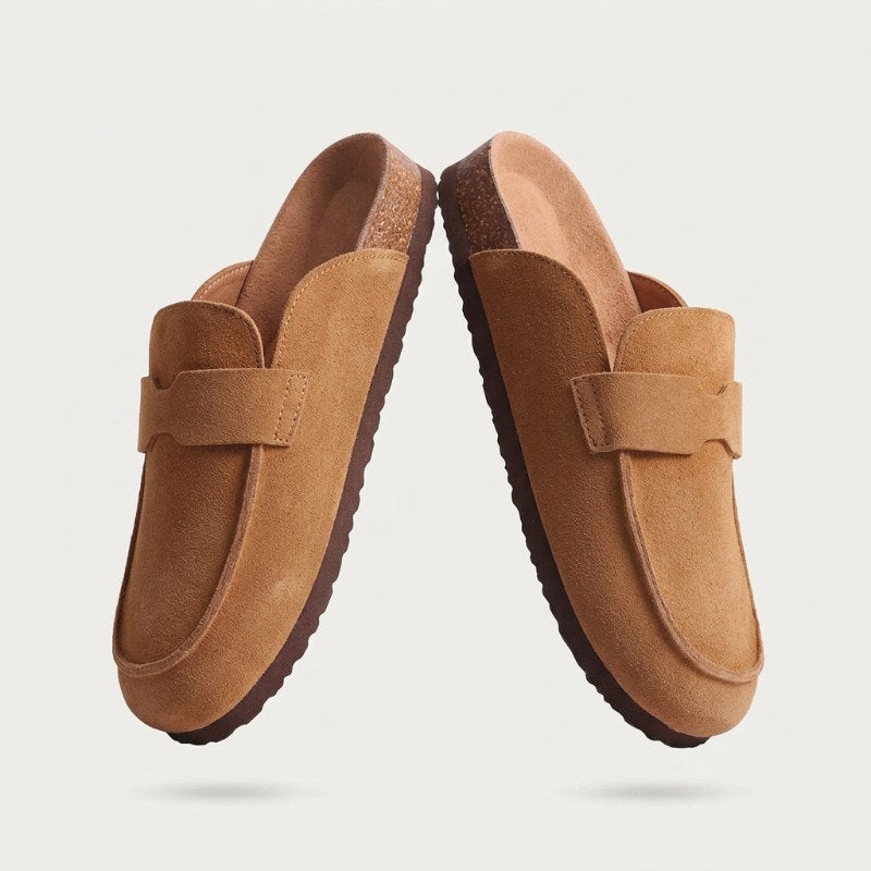 Dam bekväma loafers slip-on mocka - Brown