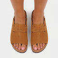 Dam bekväma loafers slip-on mocka - Brown