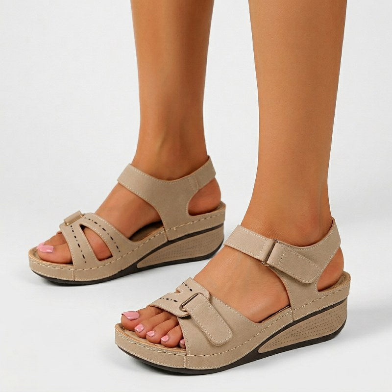Dam bekväma sandaler plattform - Beige