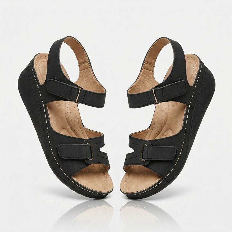 Dam bekväma sandaler plattform - Black