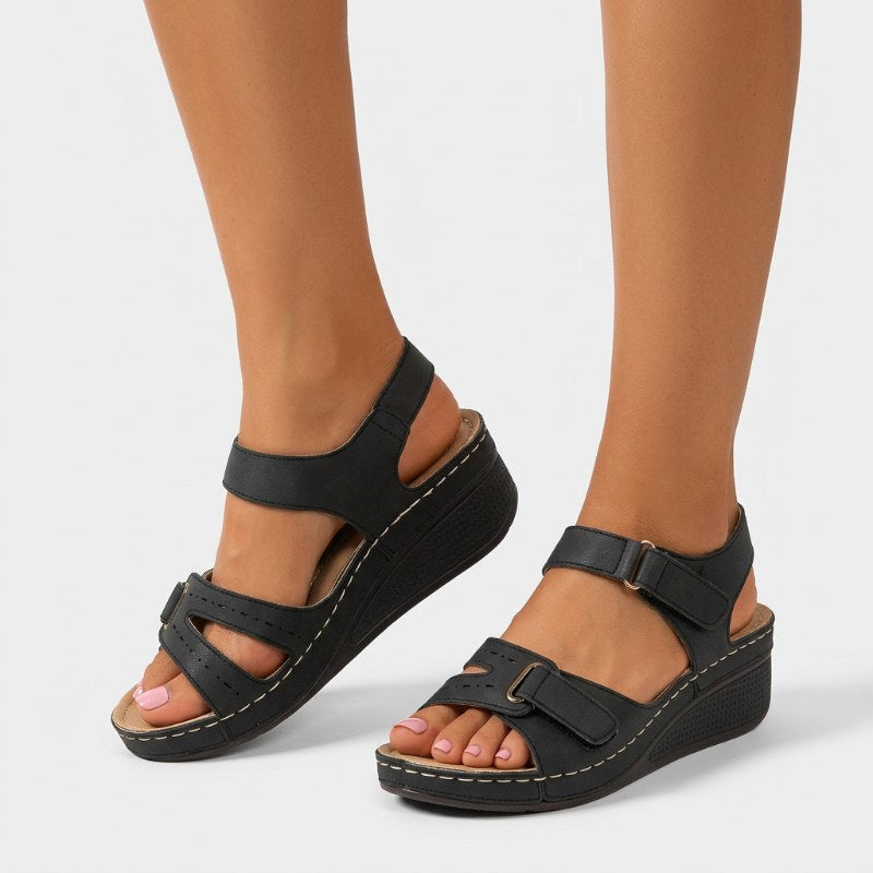 Dam bekväma sandaler plattform - Black