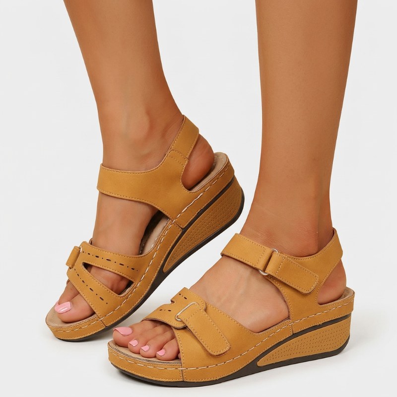 Dam bekväma sandaler plattform - Bronze