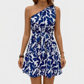 Dam sommarklänning one shoulder blommönster - Multicolor