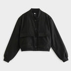 Women's bomber jacket casual oversized - Black