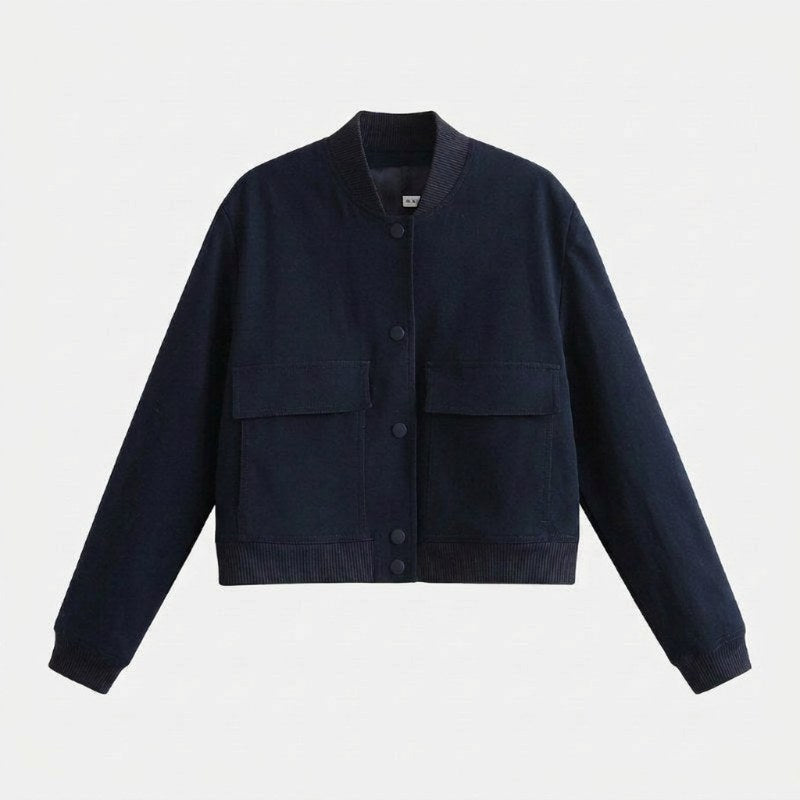 Women's bomber jacket casual oversized - Navy