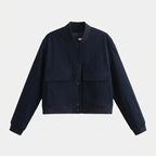 Women's bomber jacket casual oversized - Navy