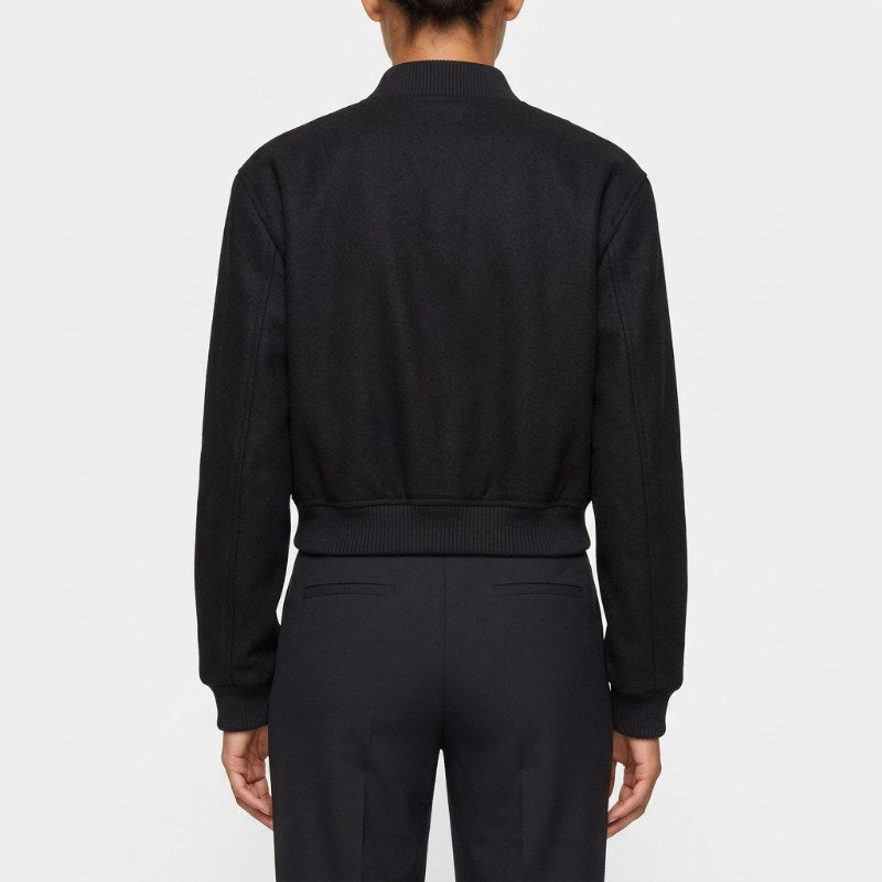Women's bomber jacket casual oversized - Svart