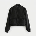 Women's bomber jacket casual oversized - Svart