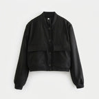 Women's bomber jacket casual oversized - Svart