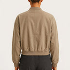 Women's comfortable bomber jacket casual oversized - Beige