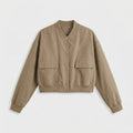 Women's comfortable bomber jacket casual oversized - Beige