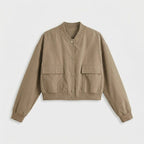 Women's comfortable bomber jacket casual oversized - Beige