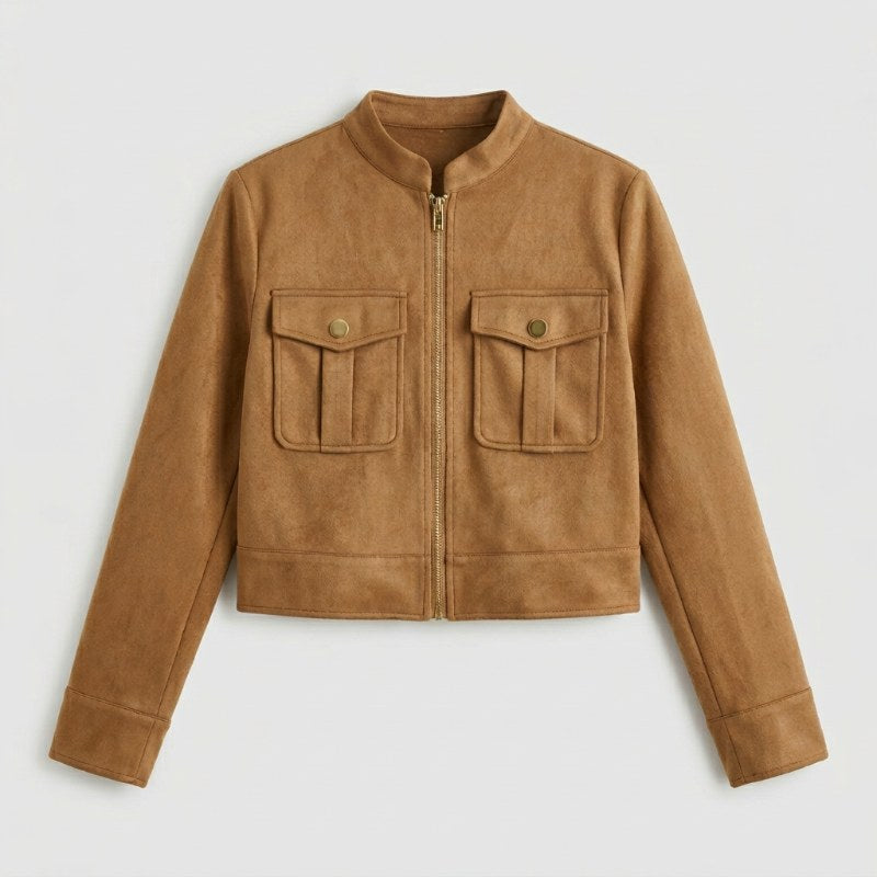 Women's lightweight bomber jacket short casual - Bronze