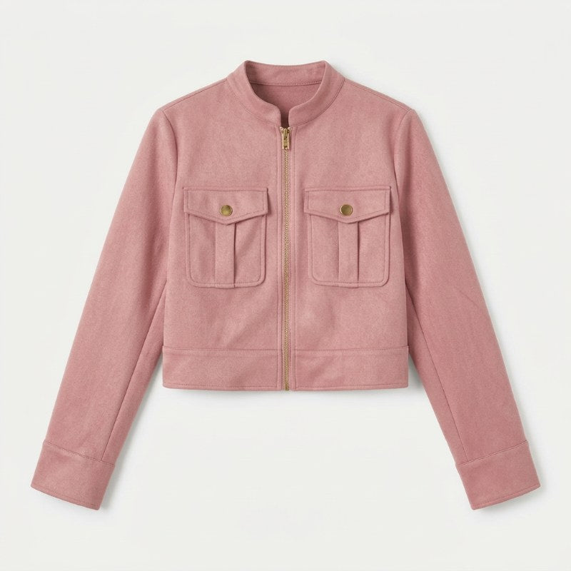 Women's lightweight bomber jacket short casual - Rosa