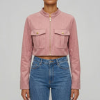 Women's lightweight bomber jacket short casual - Rosa