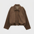 Women's oversized bomber jacket casual streetwear - Brun