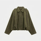 Women's oversized bomber jacket casual streetwear - Green