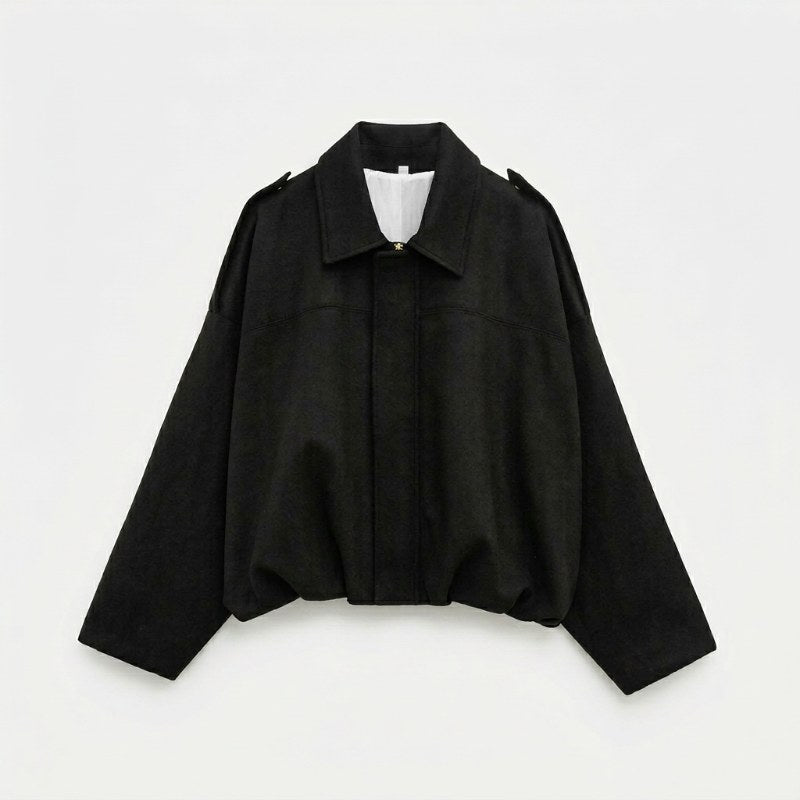 Women's oversized bomber jacket casual streetwear - Svart